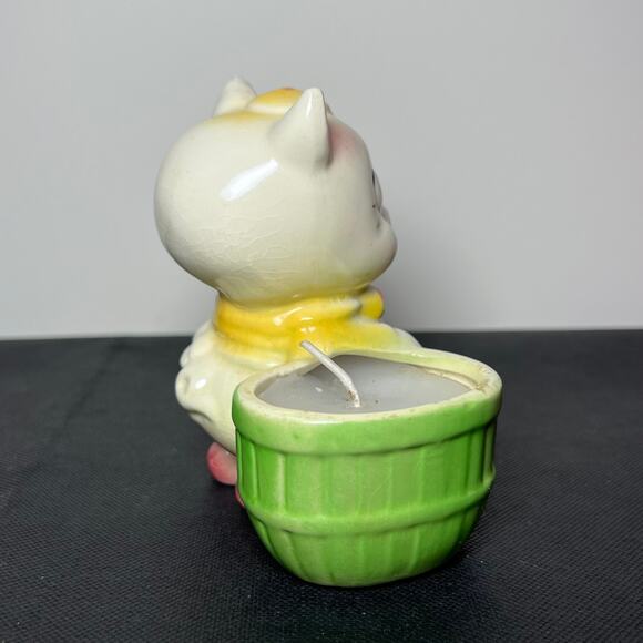 Vintage Ceramic Pig Candle Holder 475 Inches Mid Century Farmhouse - Picture 6 of 16